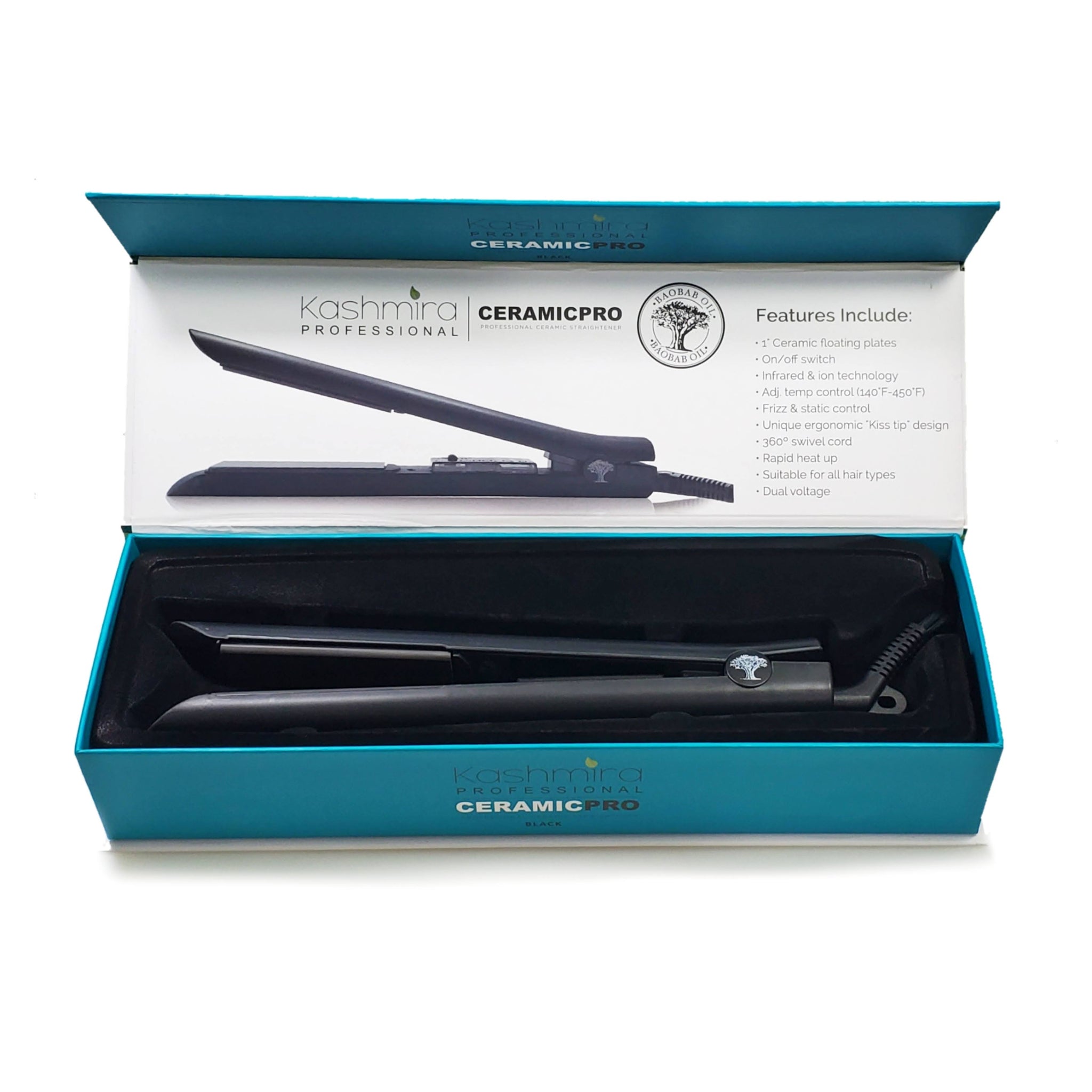 Kashmira Professional Ceramic Pro Flat Iron Straightener Turquoise Model # 436 CeramicPro-PurpleNew_1200x1200  main image 4